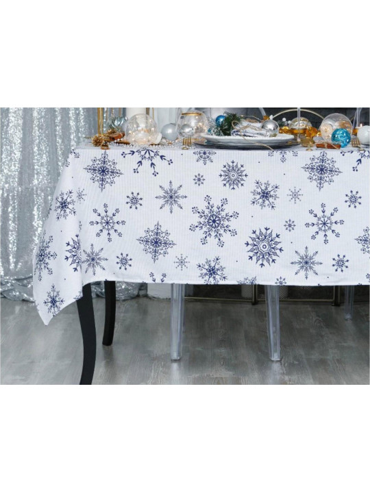 tablecloth SIMA-LAND BLUE SNOWFLAKES 250X149 cm