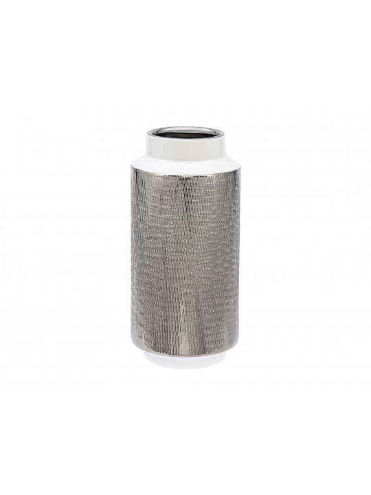 ваза MAGAMAX VASE CONTRAST Д140 Ш140 В300 WHITE WITH SILVER