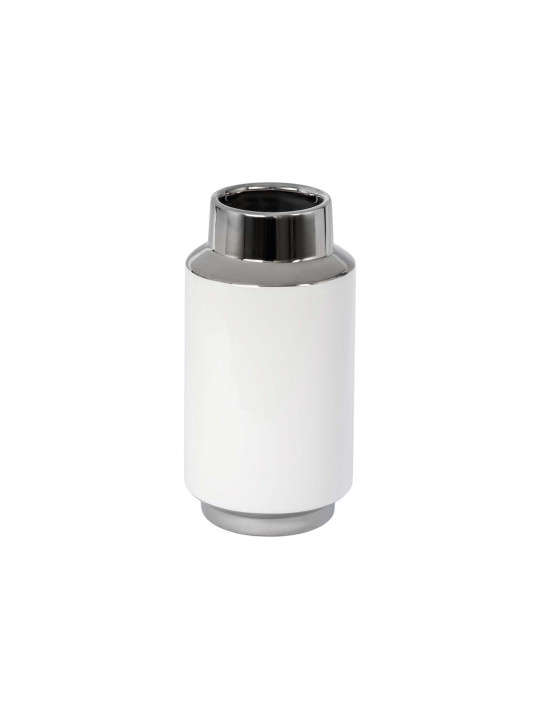 ваза MAGAMAX VASE CONTRAST Д100 Ш100 В200 WHITE WITH SILVER