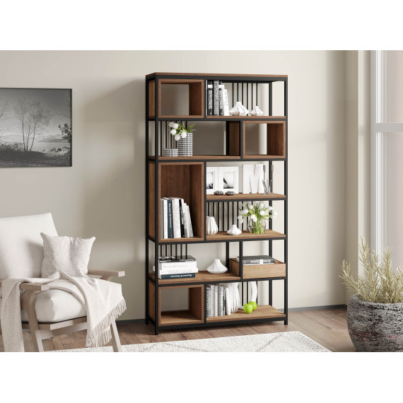 წიგნის კარადა და თარო HOBEL LANFEN M124 METAL BLACK/K090 (1)