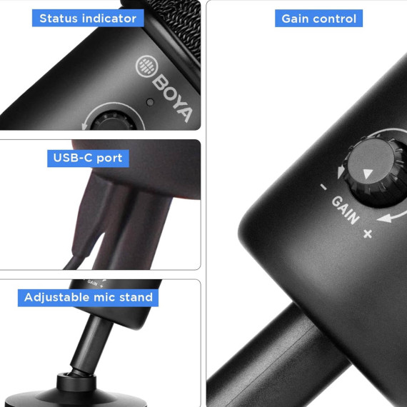 მიკროფონი BOYA BY-CM3 USB (BK)