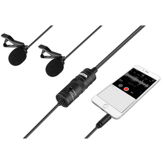 მიკროფონი BOYA BY-M1DM DUAL OMNI-DIRECTIONAL LAVALIER (BK)