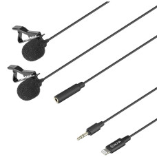 მიკროფონი BOYA BY-M2D DIGITAL DUAL LAVALIER FOR IOS DEVICES (BK)