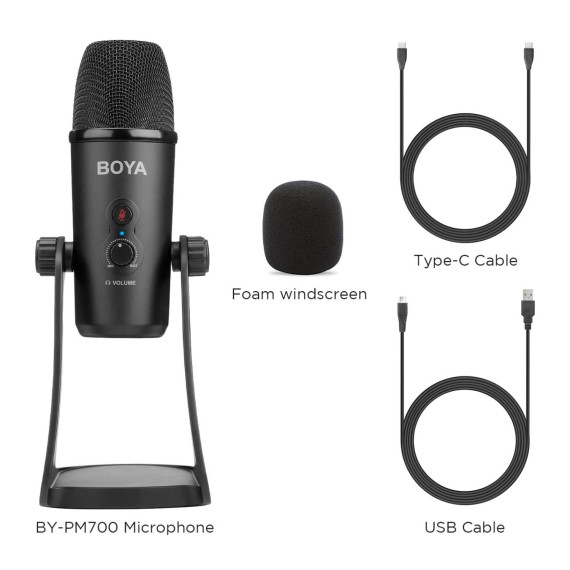 მიკროფონი BOYA BY-PM700 USB CONDENSER (BK)