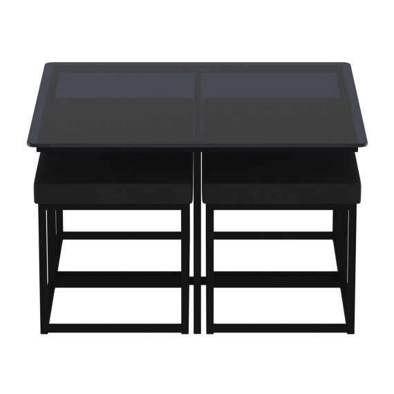 coffee table HOBEL WMX-CT-48 BLACK METAL/BLACK GLASS FM (3)
