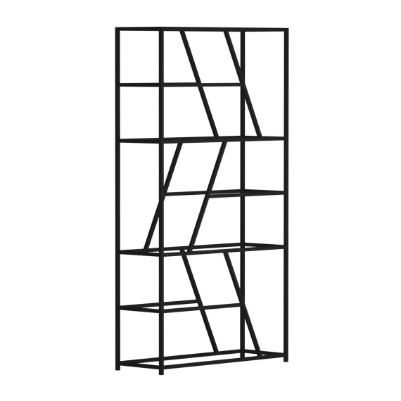 წიგნის კარადა და თარო HOBEL LANFEN M-101 200x124x36 BLACK METAL -K003 (1)-G