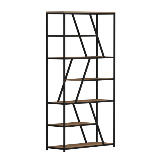 წიგნის კარადა და თარო HOBEL LANFEN M-101 200x124x36 BLACK METAL -K003 (1)-G