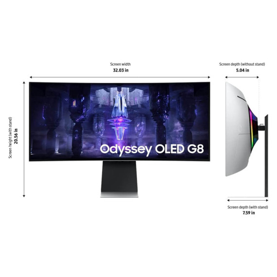 მონიტორი SAMSUNG ODYSSEY OLED G8 LS34BG850SIXCI 34 CURVED UHD 3840X2160 0.1MS 175HZ