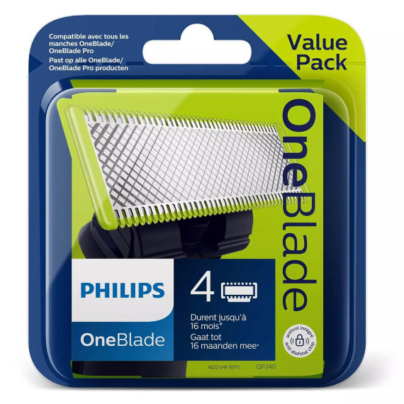 თმის საკრეჭი და ტრიმერი PHILIPS ONEBLADEC REPLACEMENT BLADE 4 PACK QP240/50 (SILVER)