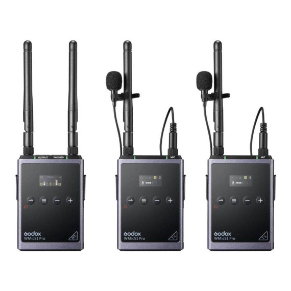 მიკროფონი GODOX UHF WIRELESS MICROPHONE SYSTEM WMICS1 PRO KIT2 (BK)