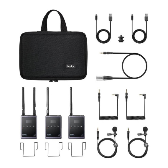 მიკროფონი GODOX UHF WIRELESS MICROPHONE SYSTEM WMICS1 PRO KIT2 (BK)