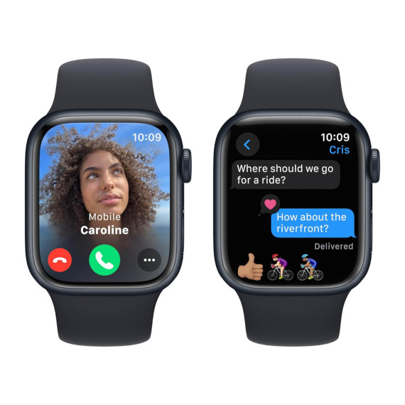 სმარტ საათი APPLE WATCH SERIES 9 GPS 41MM MIDNIGHT ALUMINUM CASE WITH MIDNIGHT SPORT BAND MR8X3 M/L (MIDNIGHT)