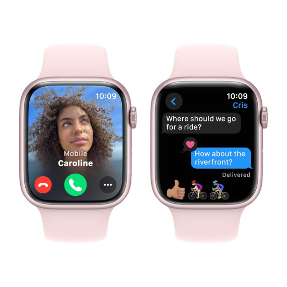 სმარტ საათი APPLE WATCH SERIES 9 GPS 45MM PINK ALUMINUM CASE WITH LIGHT PINK SPORT BAND MR9G3 S/M (PK)