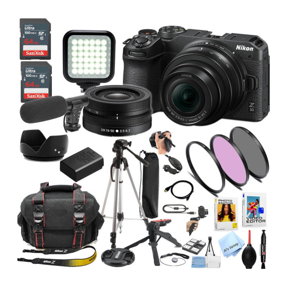 ციფრული ფოტოკამერა NIKON Z30 MIRRORLESS WITH 16-50MM LENS (BK)
