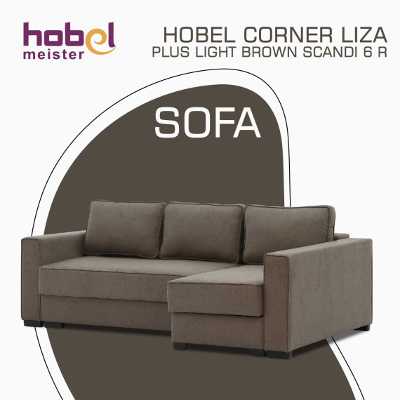 sofa HOBEL CORNER LIZA PLUS LIGHT BROWN SCANDI 6 R (5)