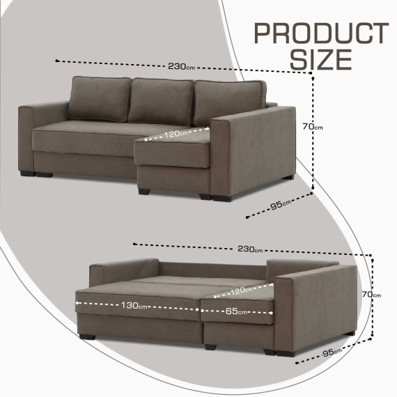sofa HOBEL CORNER LIZA PLUS LIGHT BROWN SCANDI 6 R (5)
