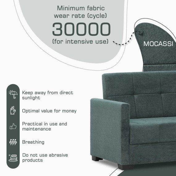 диван HOBEL MARVEL FIX ECONOM HP GREEN MOCASSI 5515 (1)