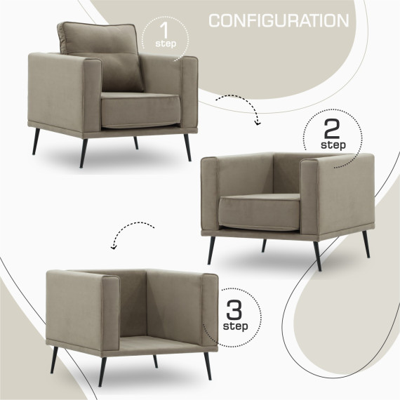 სავარძელი HOBEL ARMANDO 1 STR BLACK 20/ CAPPUCCINO LEONARDO 5 (1)