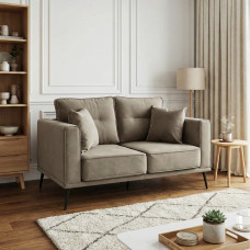 sofa HOBEL ARMANDO 2 STR BLACK 20/ CAPPUCCINO LEONARDO 5 (1)