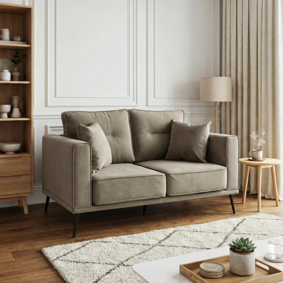 sofa HOBEL ARMANDO 2 STR BLACK 20/ CAPPUCCINO LEONARDO 5 (1)