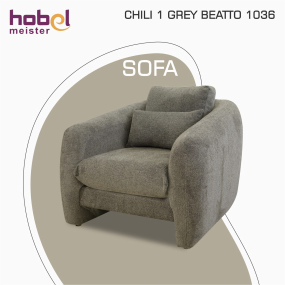 სავარძელი HOBEL CHILI 1 GREY BEATTO 1036 (1)