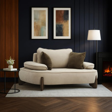 armchair HOBEL DANIA 1 STR CREAM BONCUK 4/ BROWN BEATTO 1012 (1)