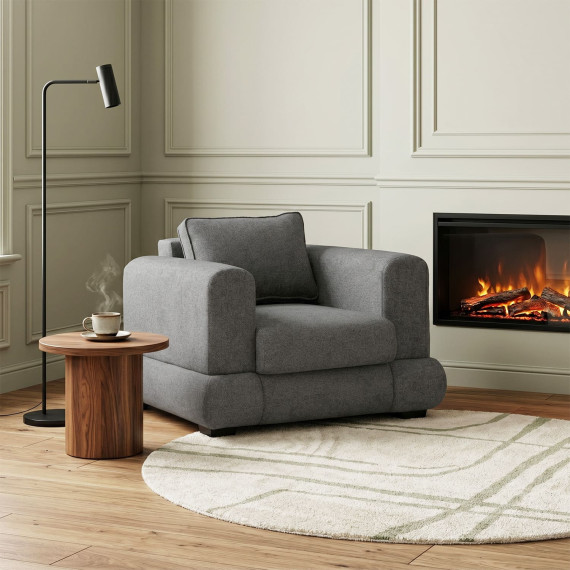 სავარძელი HOBEL SIDNEY PLUS 1 F/R DARK GREY BEATTO 1079 (1)
