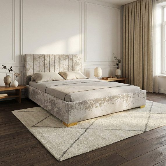 кровать HOBEL A7 160X200 150G/BLACK/LIGHT CAPPUCCINO MONACO 4 (5)