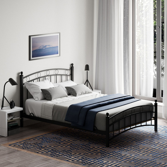 საწოლი HOBEL LANA-02 140X200 METAL BLACK/BLACK (3)