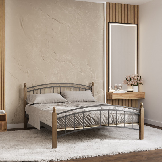 bed HOBEL V-LANA-01 160X200 METAL BLACK/BROWN PIGMENT (3)