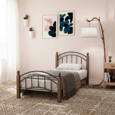 bed HOBEL V-LANA-01 90X200 METAL BLACK / BROWN PIGMENT (3)