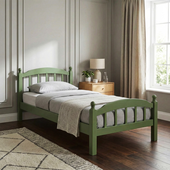 საწოლი HOBEL V-LANA-03 WOOD 90X200 6003 OLIVE GREEN (3)