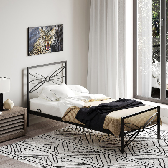 кровать HOBEL WMX-B-102 90x200 BLACK METAL (3)