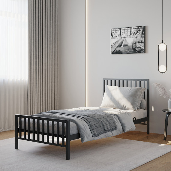 საწოლი HOBEL WMX-B-92 90x200 METAL BLACK/BLACK (3)