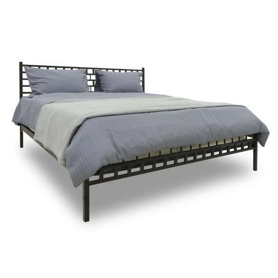 кровать HOBEL WMX-B-93 160x200 METAL BLACK/BLACK (3)