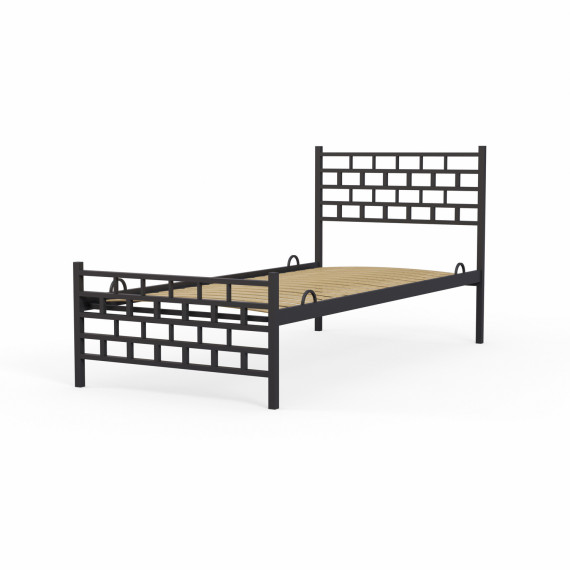 кровать HOBEL WMX-B-93 90x200 METAL BLACK/BLACK (3)