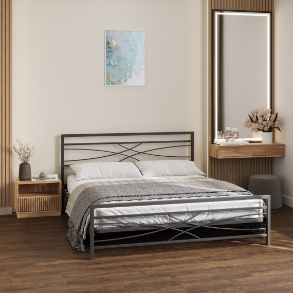 кровать HOBEL WMX-B-97 160x200 METAL BLACK (3)