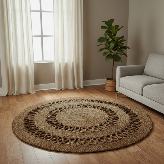 ხალიჩა KOOPMAN 120CM ROUND BRAIDED JUTE