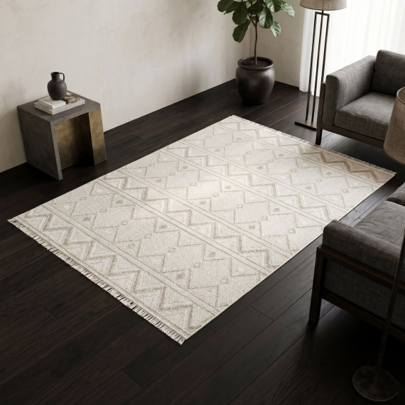 ხალიჩა EKO HALI MOTTO 03 WHITE BEIGE 160X230