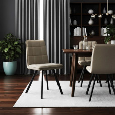 chair HOBEL ROM D METAL BLACK/CAPPUCCINO LEONARDO 4 (1)