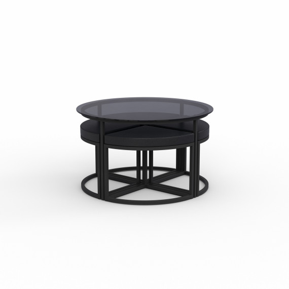 ჟურნალის მაგიდა HOBEL WMX-CT-47 BLACK METAL/BLACK GLASS FM (3)