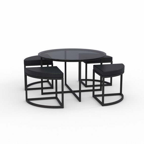 ჟურნალის მაგიდა HOBEL WMX-CT-47 BLACK METAL/BLACK GLASS FM (3)