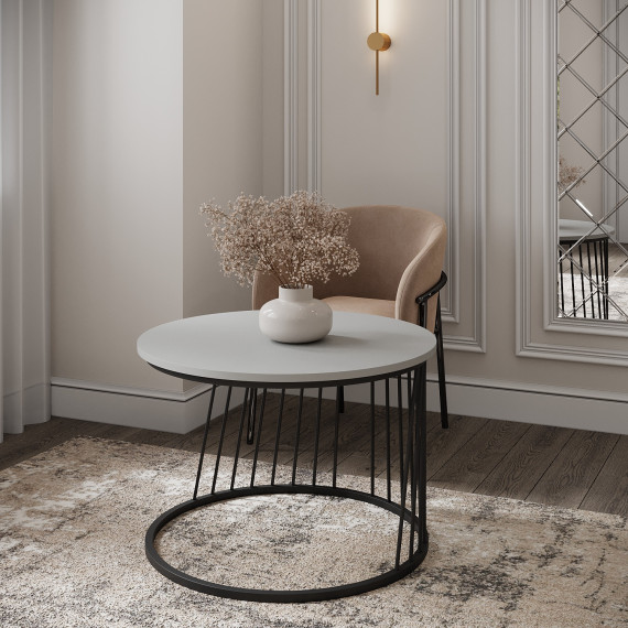 ჟურნალის მაგიდა HOBEL WMX-CT-18 MDF 5502Y/ BLACK METAL  (1)