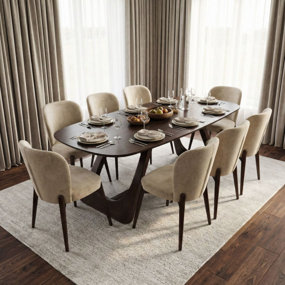 dining set HOBEL VEOLIA 1+8 OAK PIGMENT/MELO 6 (5)