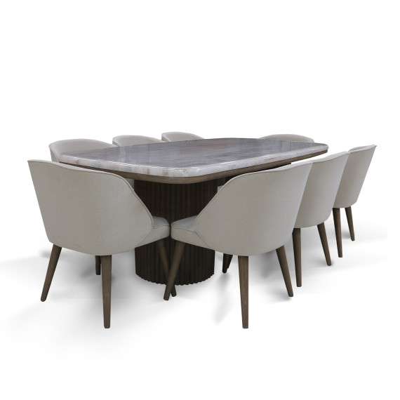 dining set TRISWIFT DESIGNS CERVIA 1+8 MARBLE (6)