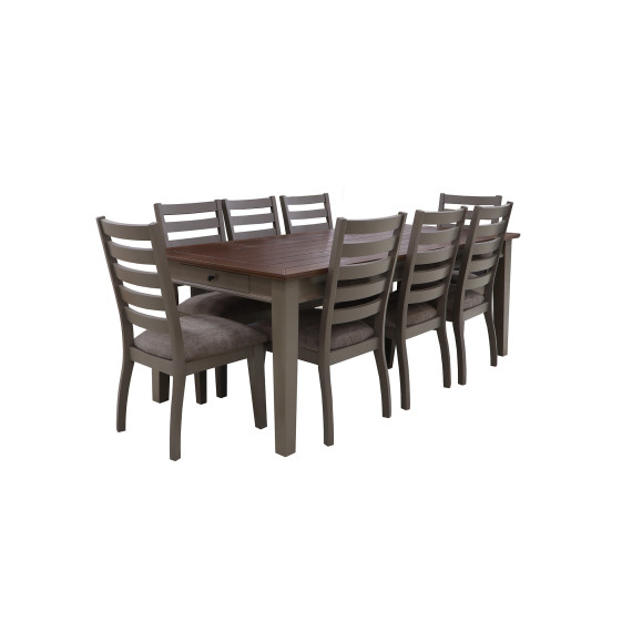 столовый гарнитур HOBEL DORA 1+8 GREY/CH SHO599/2 (10)