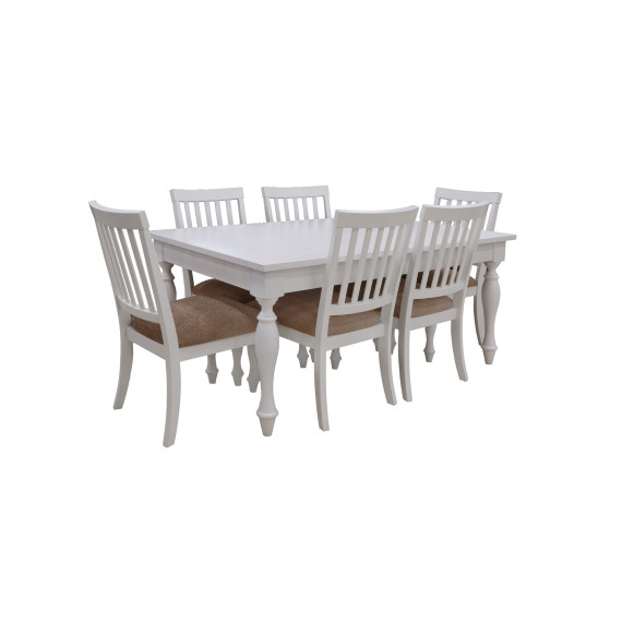 столовый гарнитур HOBEL JANZEN 1+6 DT WHITE/CH BONCHUK 7 (7)