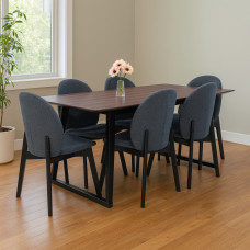 столовый гарнитур IVORIE MAEENA 3260/1225 1+6 NATURAL WALNUT BLACK