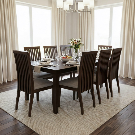 столовый гарнитур HOBEL RAMOS 1+8 BROWN PIGMENT/CH SCANDI 18 (4)