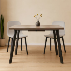 dining table MAMADOMA BORG-120, РАЗДВИЖНОЙ 120(160)X80, ДУБ ВЕЛЛИНГТОН/ЧЕРНЫЙ, 1 (УПАК.) (1)